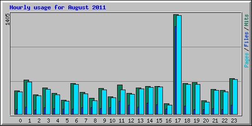 Hourly usage for August 2011